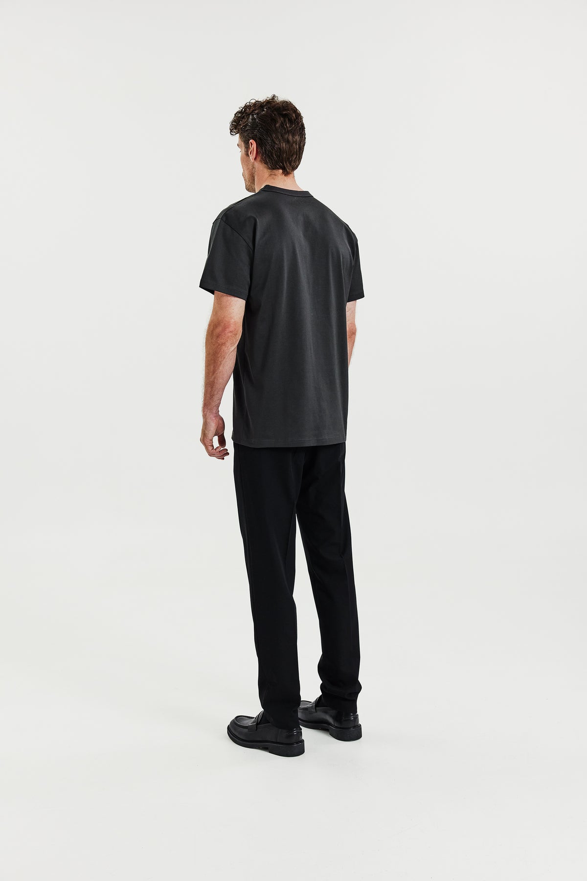 Crew-neck Pima Charcoal