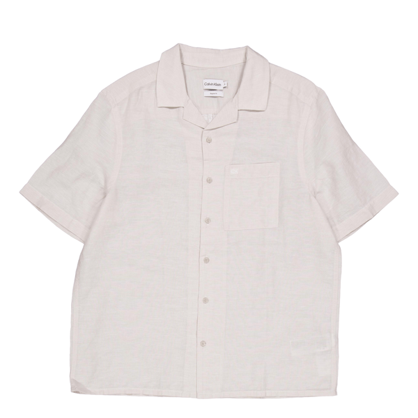 Calvin Klein Linen Cotton Cuban S/s Shirt Ace