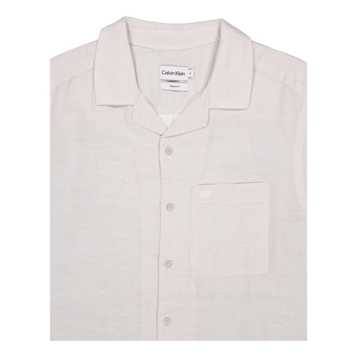 Calvin Klein Linen Cotton Cuban S/s Shirt Ace