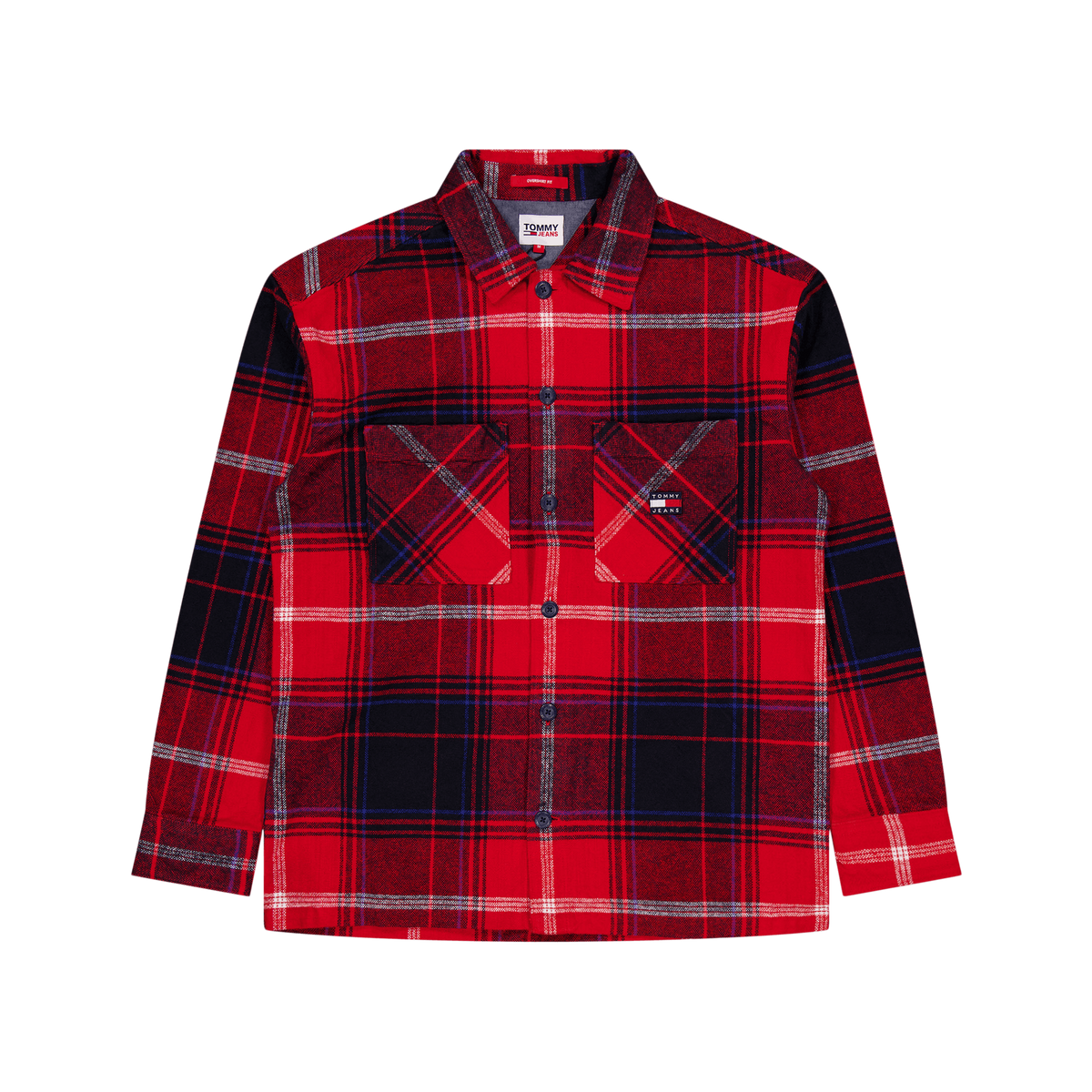 Tjm Brushed Check Overshirt Xnl - Deep Crimson Check