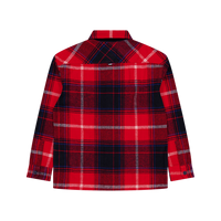 Tjm Brushed Check Overshirt Xnl - Deep Crimson Check