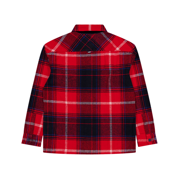 Tjm Brushed Check Overshirt Xnl - Deep Crimson Check