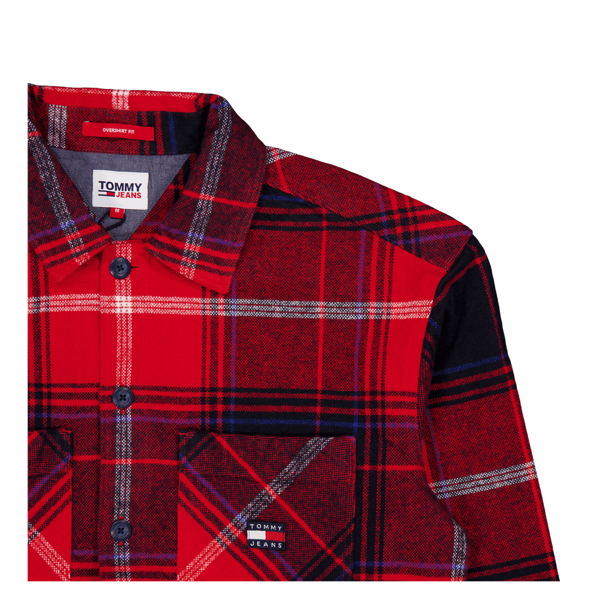 Tjm Brushed Check Overshirt Xnl - Deep Crimson Check