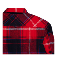 Tjm Brushed Check Overshirt Xnl - Deep Crimson Check