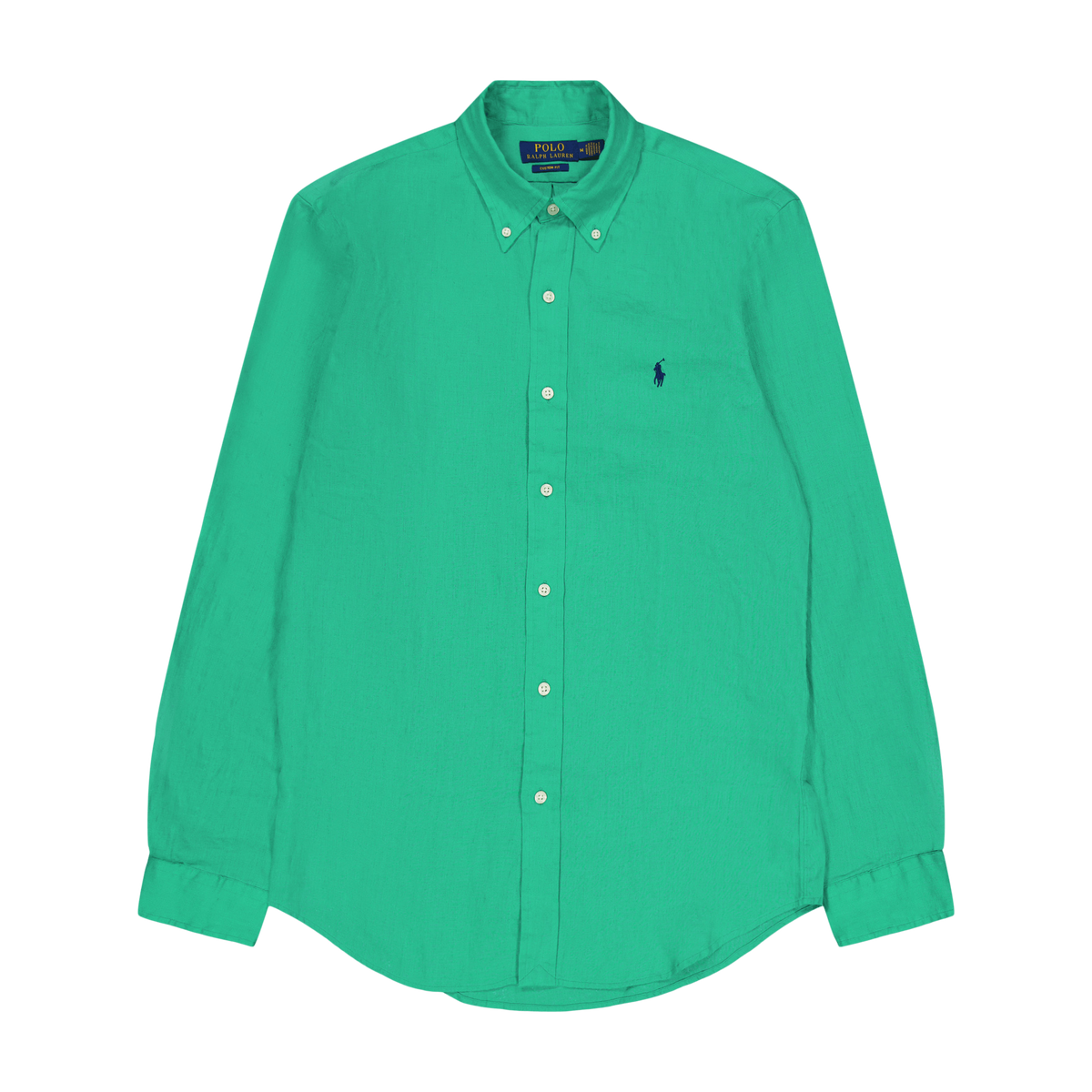 Polo Ralph Lauren Piece Dye Linen Custiòm Fit Sh Grasshopper
