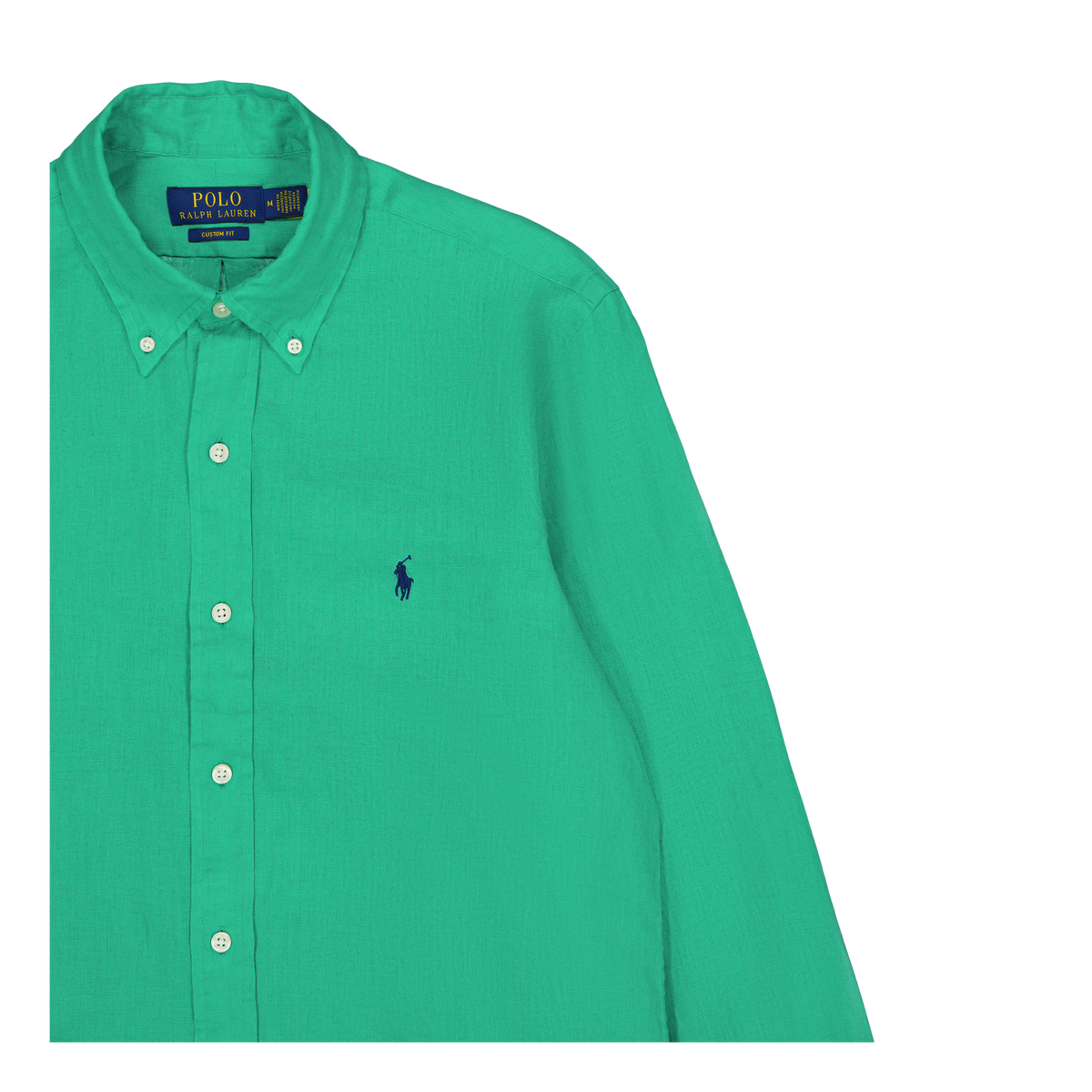Polo Ralph Lauren Piece Dye Linen Custiòm Fit Sh Grasshopper