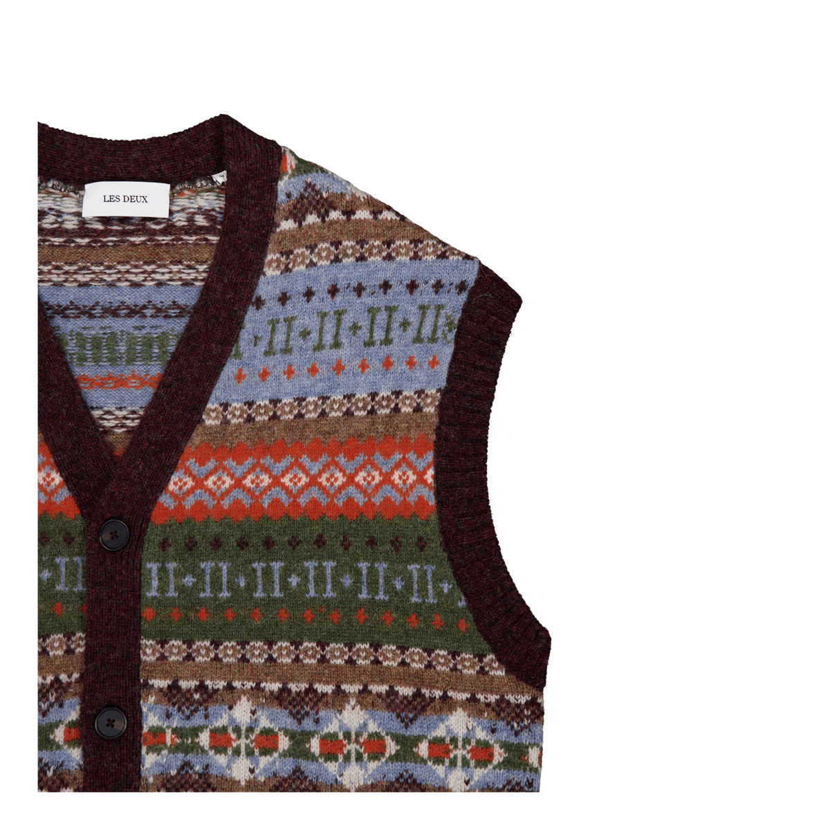Les Deux Hordur Fair Isle Vest Mountain