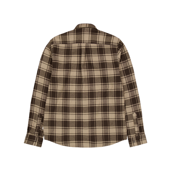 Les Deux Kristian Check Flannel Shirt Coffee