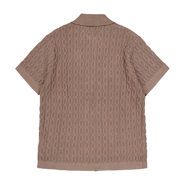Garrett Knitted Ss Shirt Walnut