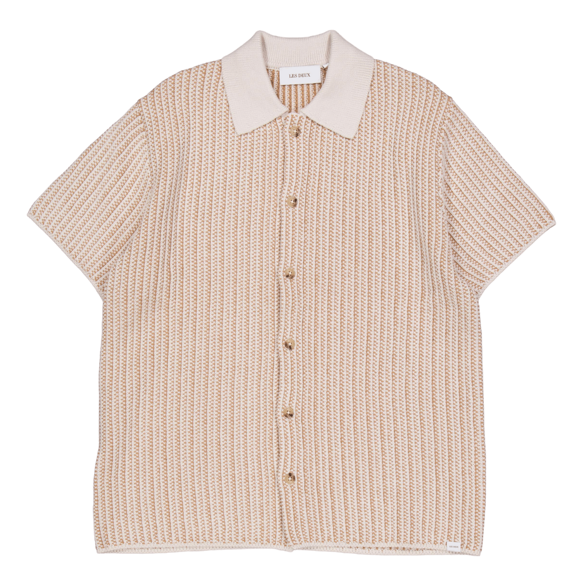 Easton Knitted Ss Shirt Camel