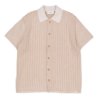 Easton Knitted Ss Shirt Camel