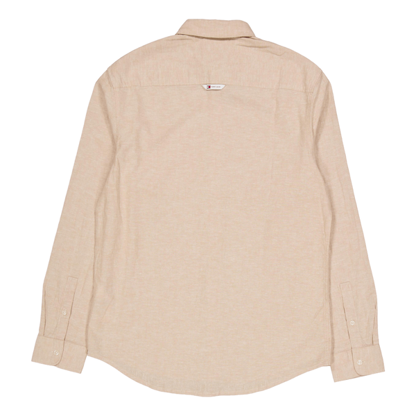 Tjm Reg Linen Blend Shirt Tawny