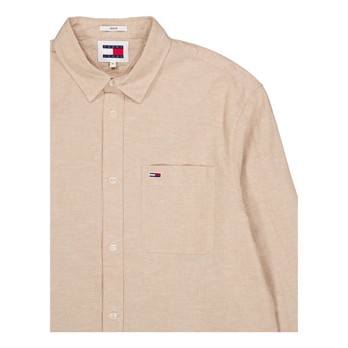 Tjm Reg Linen Blend Shirt Tawny