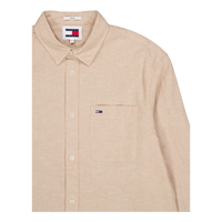 Tjm Reg Linen Blend Shirt Tawny