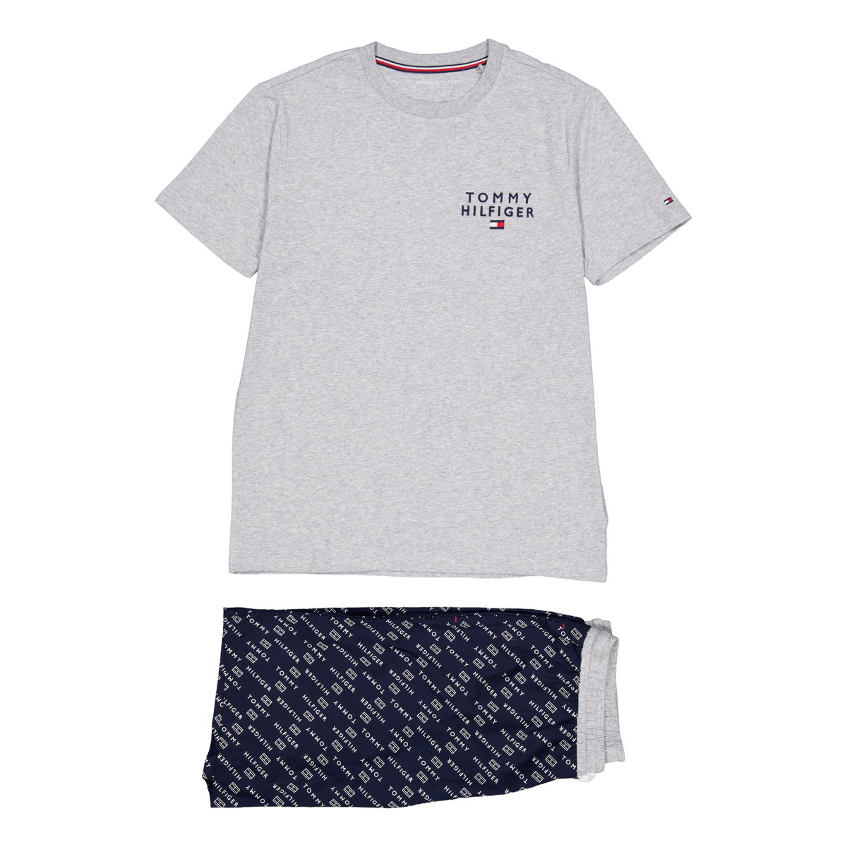 Ss Woven Pj Set Drawstring Diagonal Logo