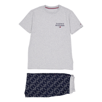 Ss Woven Pj Set Drawstring Diagonal Logo