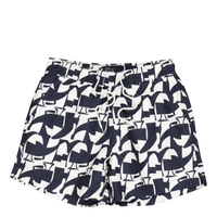 Swim Shorts Navy / Ecru Graphic