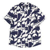 Bowling Jonathan Tencel Shirt  Dark Navy/ecru