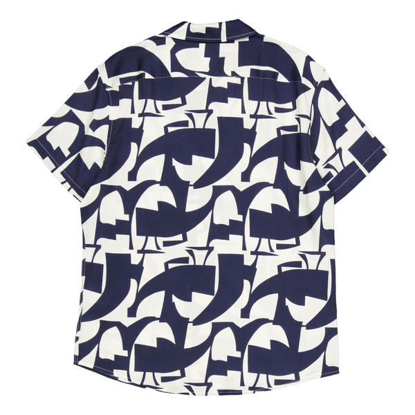Bowling Jonathan Tencel Shirt  Dark Navy/ecru