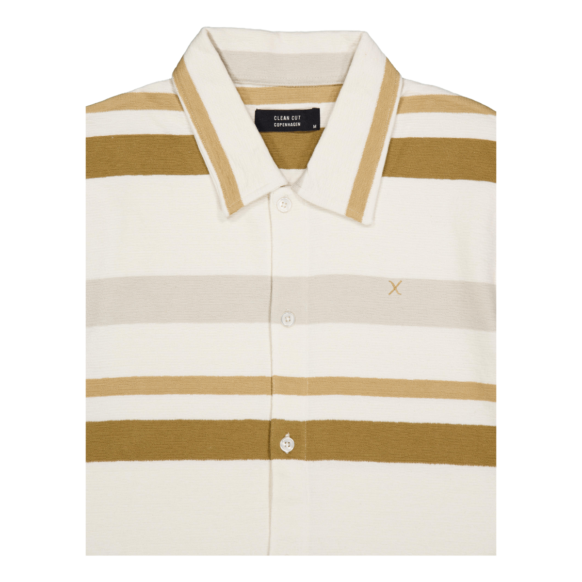 Calton Striped Structured Shir Ecru/khaki Stripe