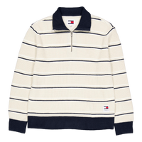 Tjm Reg 1/4 Zip Stripe Sweater Acg-newsprint
