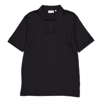 Smooth Cotton Open Placket Pol Beh-ck Black