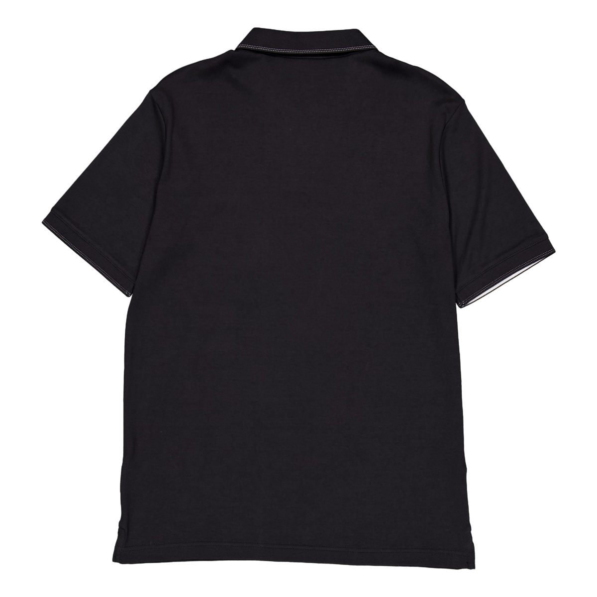 Smooth Cotton Open Placket Pol Beh-ck Black