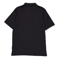 Smooth Cotton Open Placket Pol Beh-ck Black