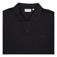 Smooth Cotton Open Placket Pol Beh-ck Black