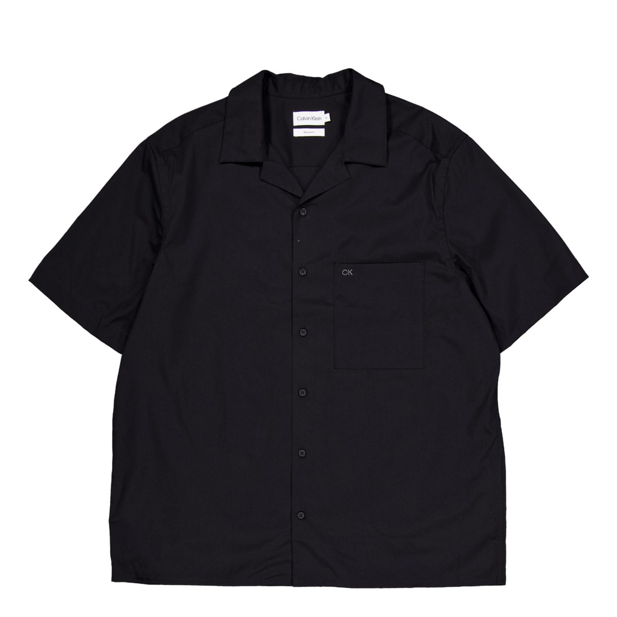 Poplin Cuban Collar S/s Shirt Beh-ck Black