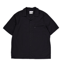 Poplin Cuban Collar S/s Shirt Beh-ck Black