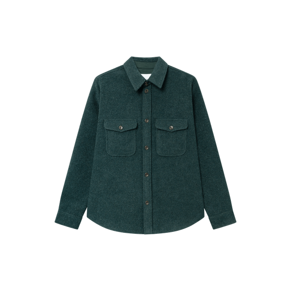 Lennon Bouclé Overshirt Pine Green