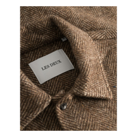 Milian Herringbone Overshirt Coffee Brown/dark Sand