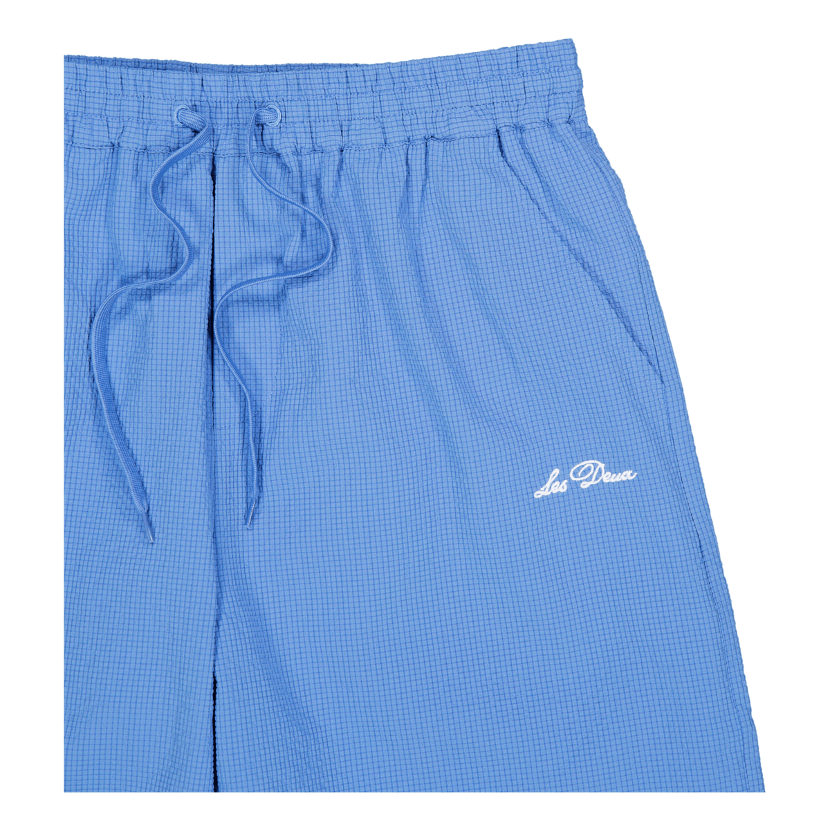 Stan Seersucker Swim Shorts 2. Washed Denim Blue