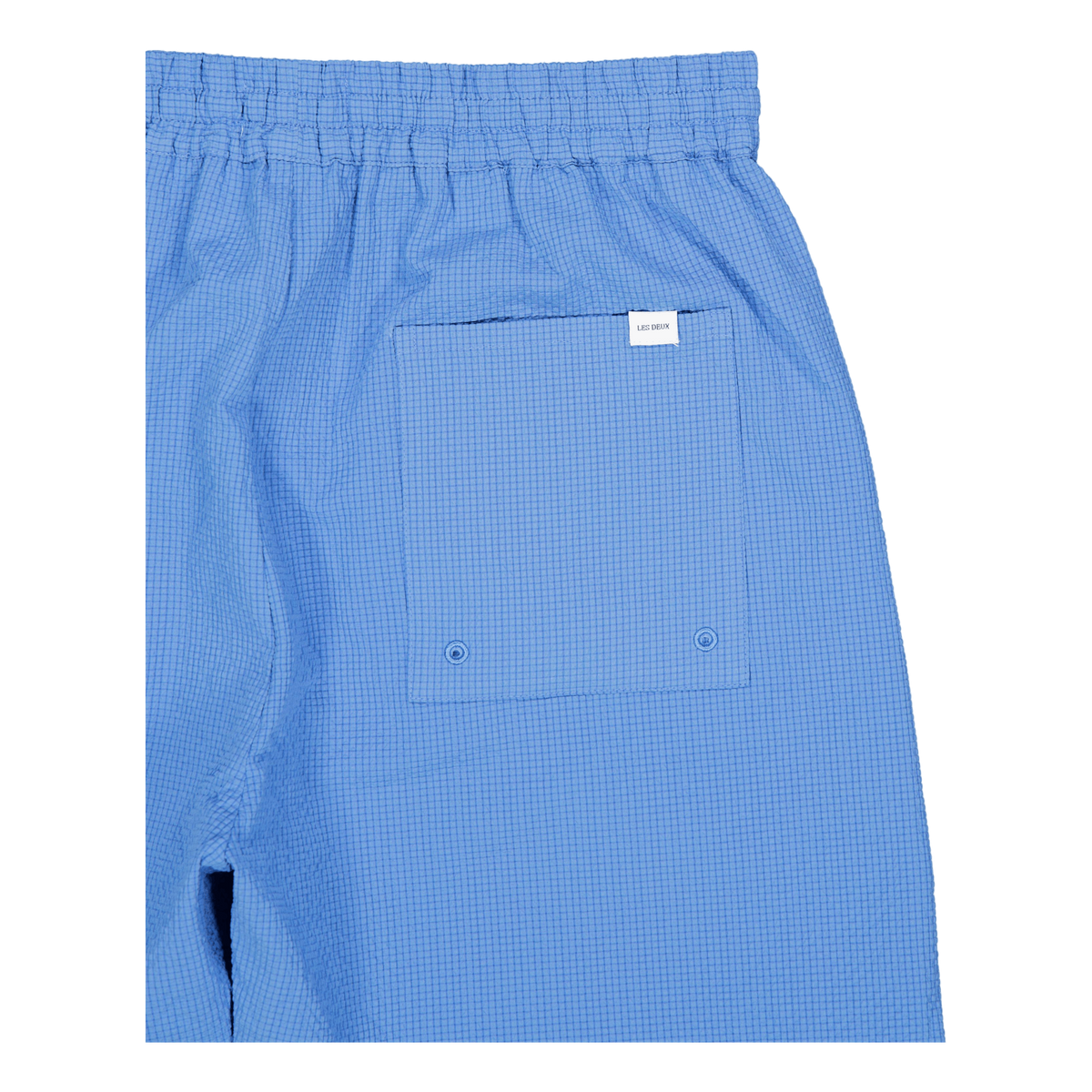 Stan Seersucker Swim Shorts 2. Washed Denim Blue