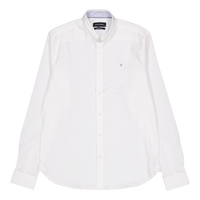 Oxford Stretch Plain L/s White 01