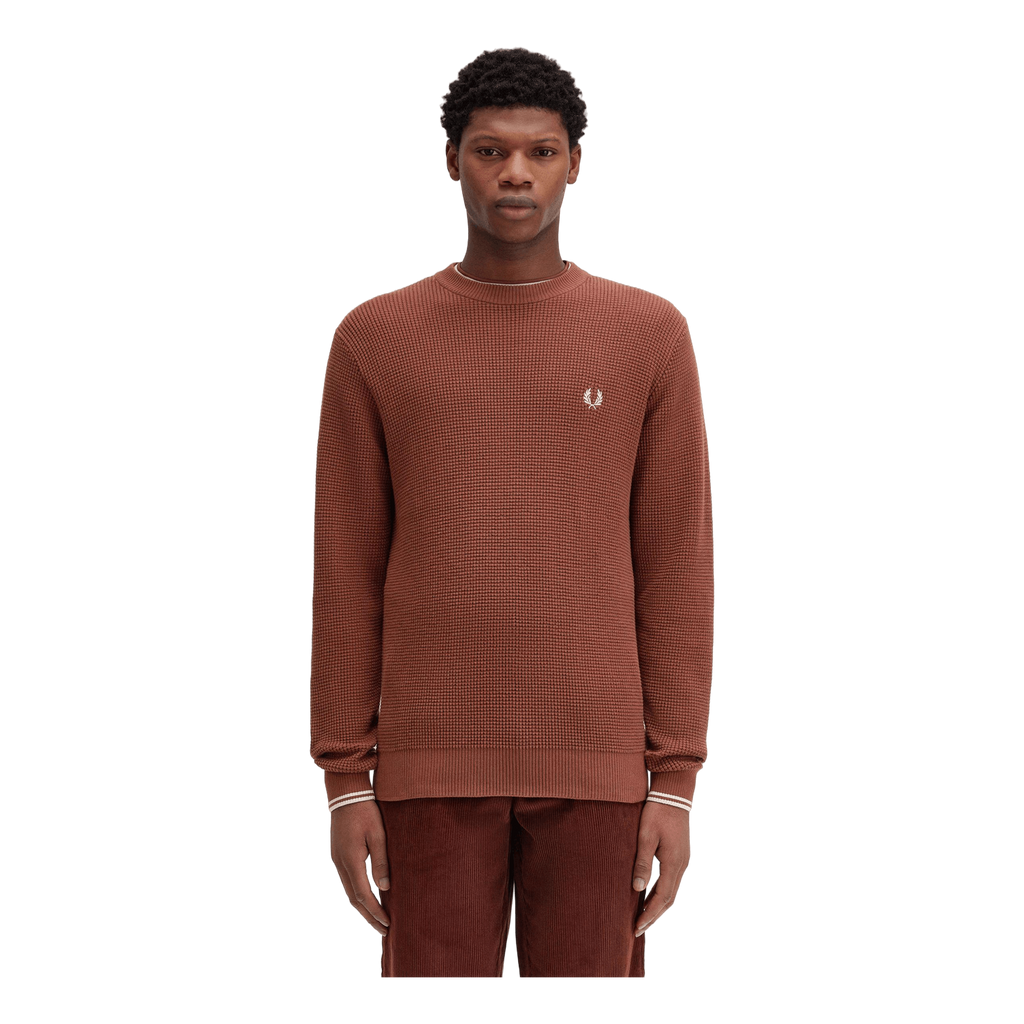 Fred Perry Waffle Stitch Jumper - Dark Airforce