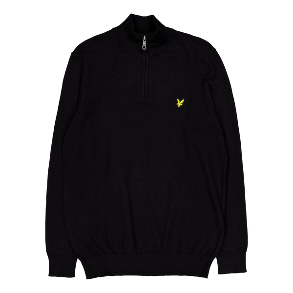 Cotton Merino Quarter Zip Jump Z865 Jet Black