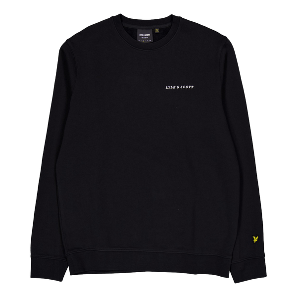 Embroidered Crew Neck Sweatshi Z893 Jet Black/ White