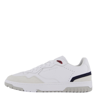 Leather Mixed Texture Basketball Trainers