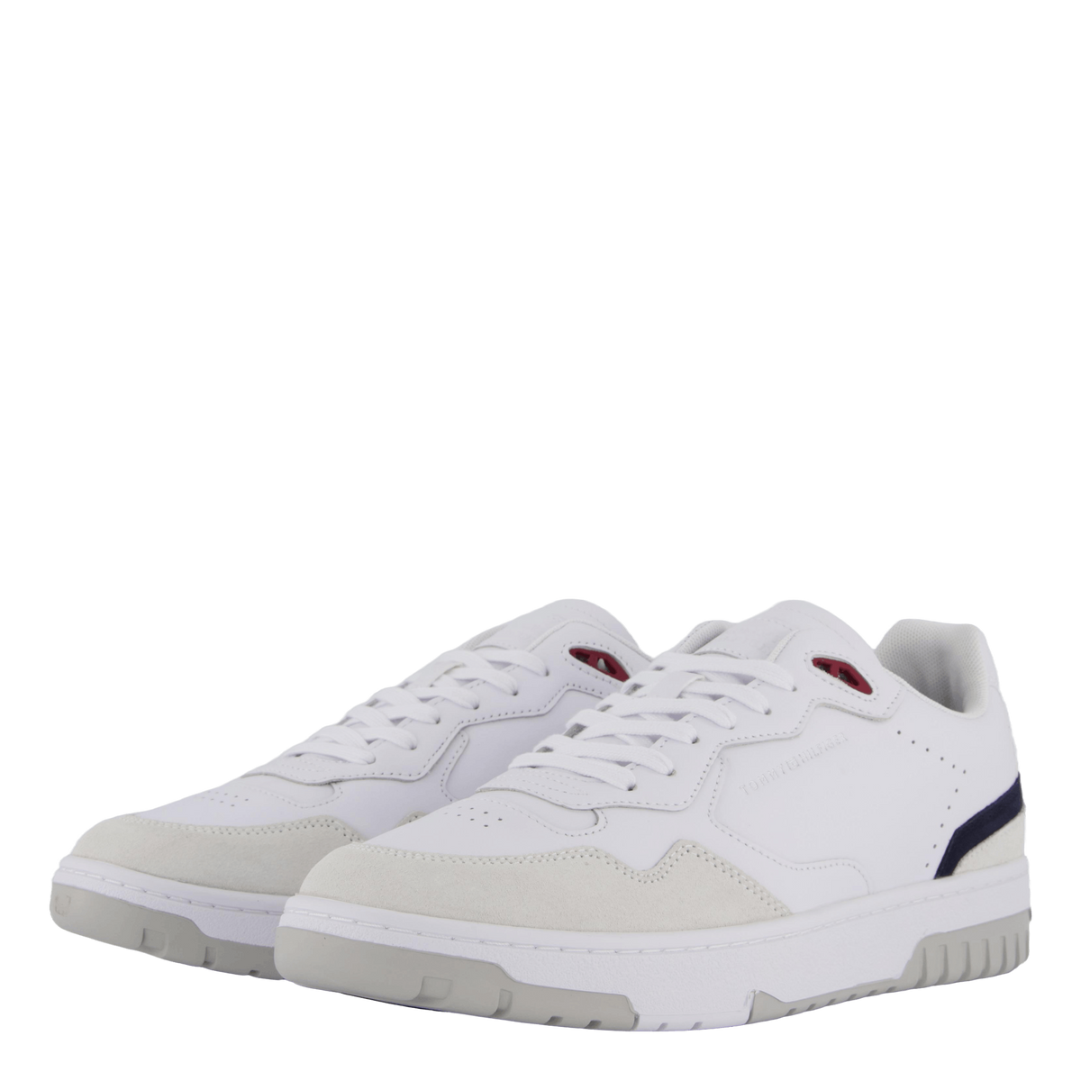 Leather Mixed Texture Basketball Trainers