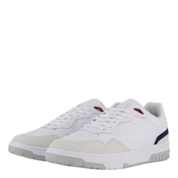 Leather Mixed Texture Basketball Trainers