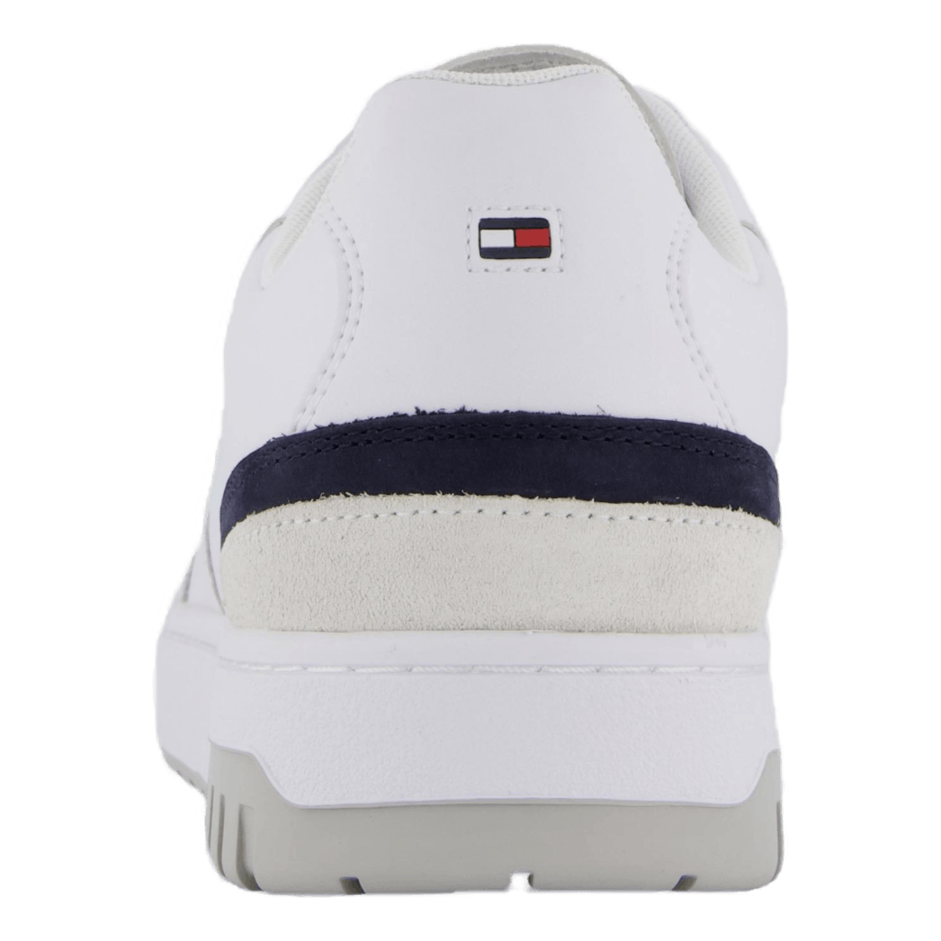 Leather Mixed Texture Basketball Trainers