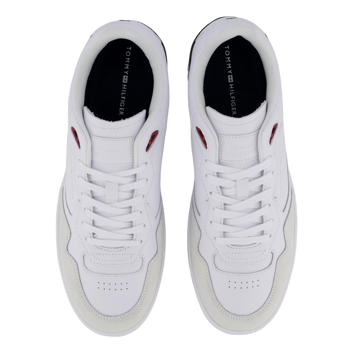 Leather Mixed Texture Basketball Trainers