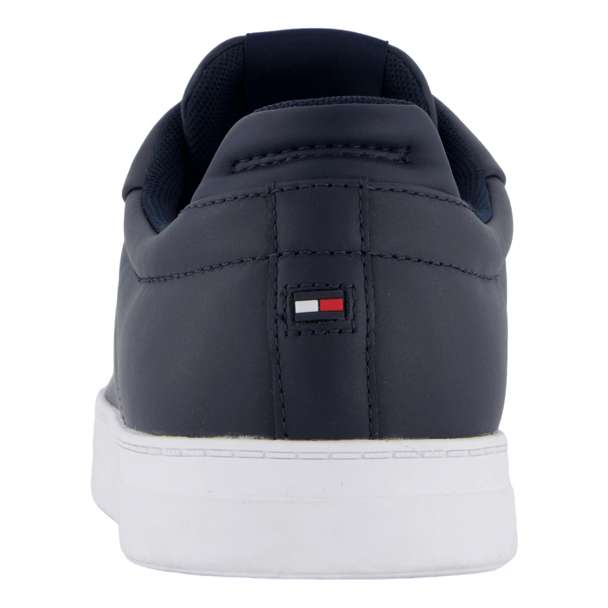 Flag Embroidery Leather Court Trainers Blue