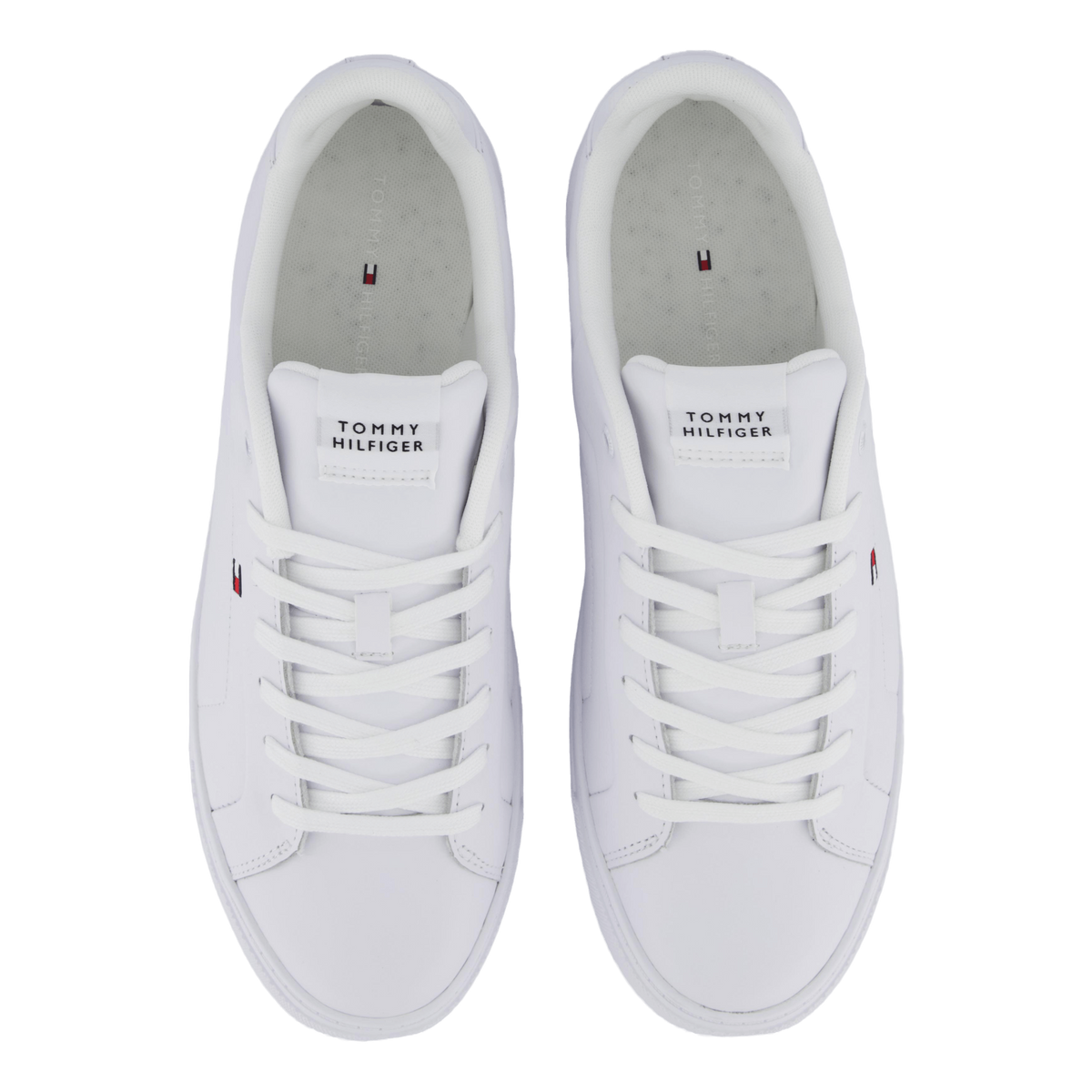 Icon Flag Embroidery Leather Court Trainers