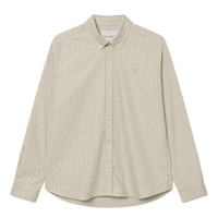 Konrad Stripe Oxford Shirt Light Ivory/light Desert Sand