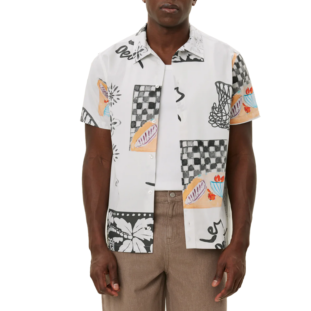 Kamar Aop Ss Shirt Light Ivory