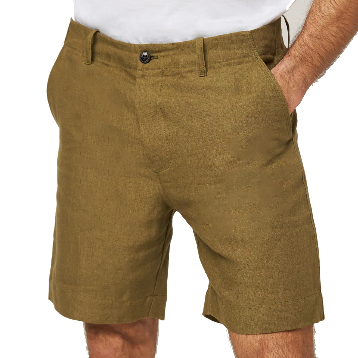 Grange Linen Shorts Moss