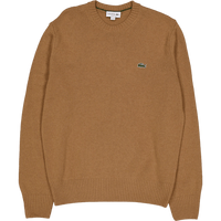 Carded Wool Crew Neck Sweater White Tuy
